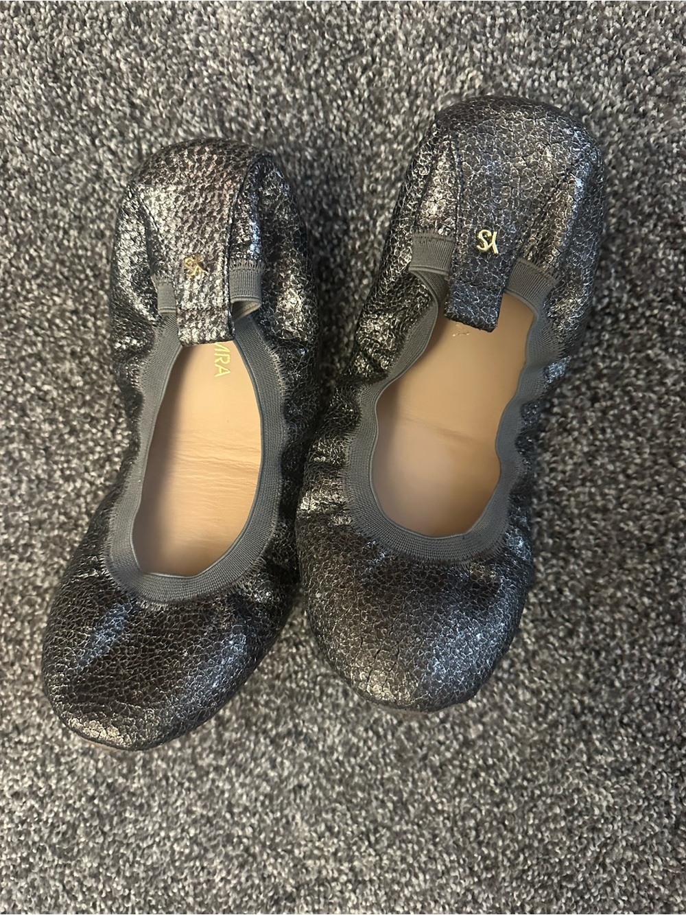 Mixed Metallic foldable Glitter Ballet Flats